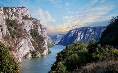 Danube river near the Serbian city of Donji Milanovac